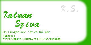 kalman sziva business card