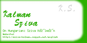 kalman sziva business card